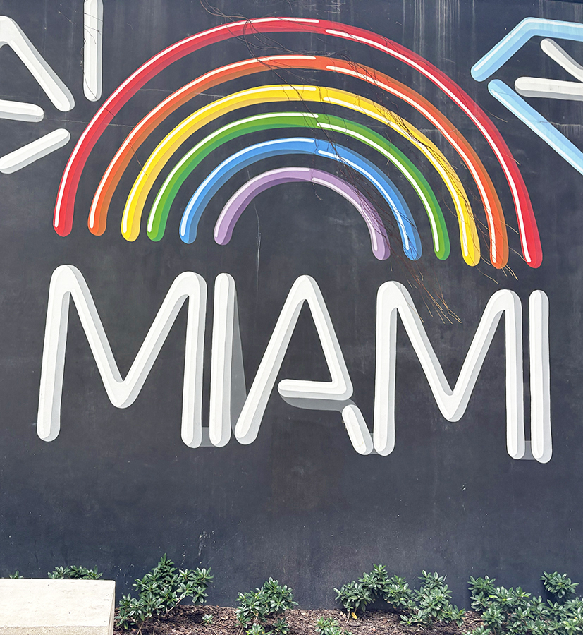 Colorful Wynwood rainbow mural in Miami symbolizing creativity and inspiration