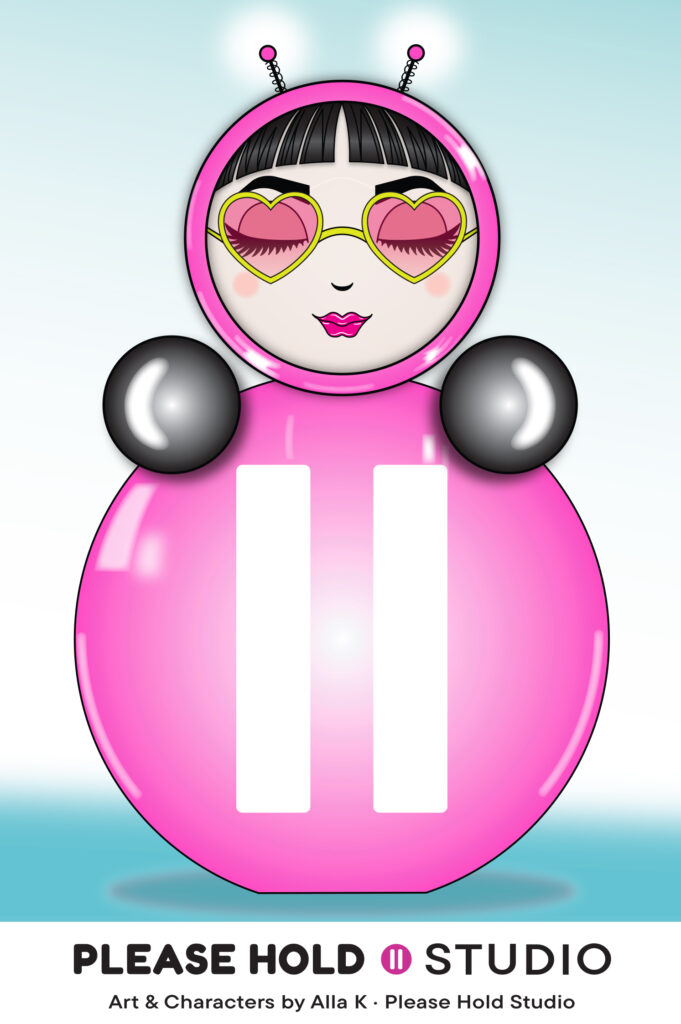 Free printable [Character Name] art card by Alla K – Please Hold Studio.