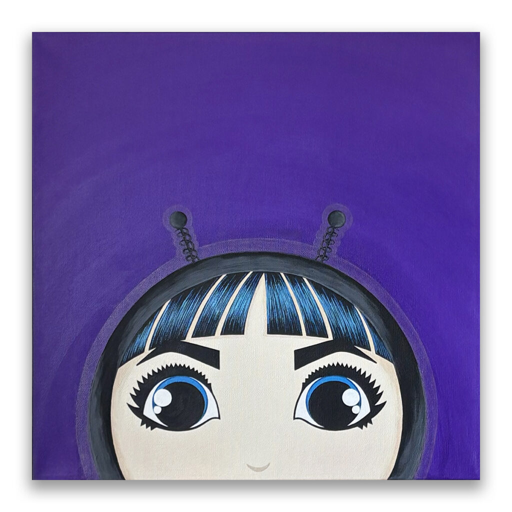 O peeks from the bottom of a deep purple background, symbolizing intuition, clarity, and inner awakening.