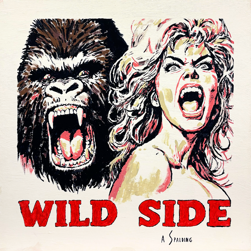 Artwork by Alex Spalding featuring expressive portraits, wild animals, bold contrast, and vivid color exploring inner landscapes and emotional intensity.