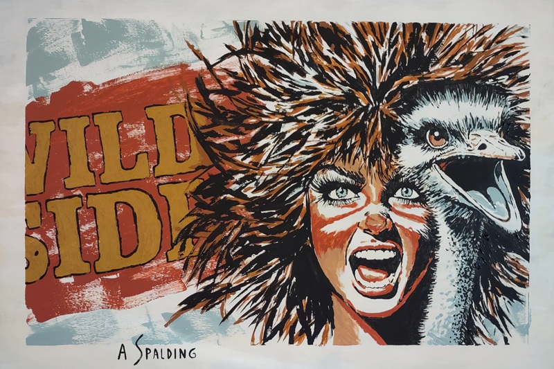 Artwork by Alex Spalding featuring expressive portraits, wild animals, bold contrast, and vivid color exploring inner landscapes and emotional intensity.